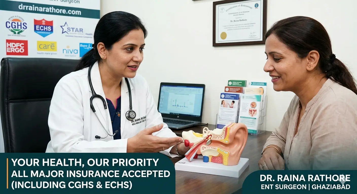 insurance echs cghs insurance coverage ent surgery in ghaziabad dr raina rathore